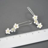 Lotus Fun Wedding Fresh Elegant Forget-me-not Flower Dangle Earrings For Women 925 Sterling Silver Fashion Jewelry 2022 Trend