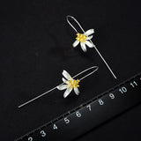 Lotus Fun Osmanthus Fragrans Flower Dangle Earrings Real 925 Sterling Silver Handmade Designer Fine Jewelry Earrings for Women