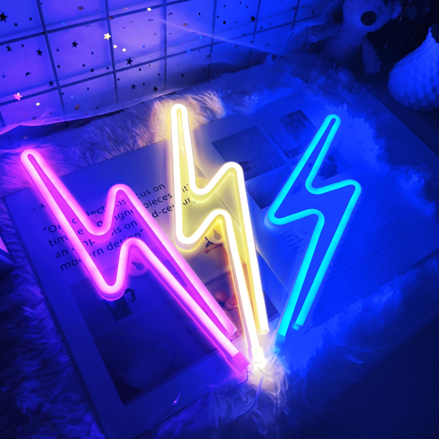 Neon Sign Lightning LED Neon Wall Night Light Battery|USB Operated Table Lamp for Children's Room Party Home Bar Gift Decoration