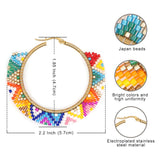 Go2Boho Hoop Earrings Stainless Steel Earrings Miyuki Beaded Ear Ring Women Jewelry Gift for Her 2021 Trendy Bohemian Pendientes