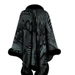 Printed Open Front Poncho