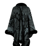 Printed Open Front Poncho