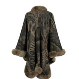 Printed Open Front Poncho