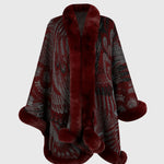 Printed Open Front Poncho