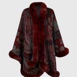 Printed Open Front Poncho