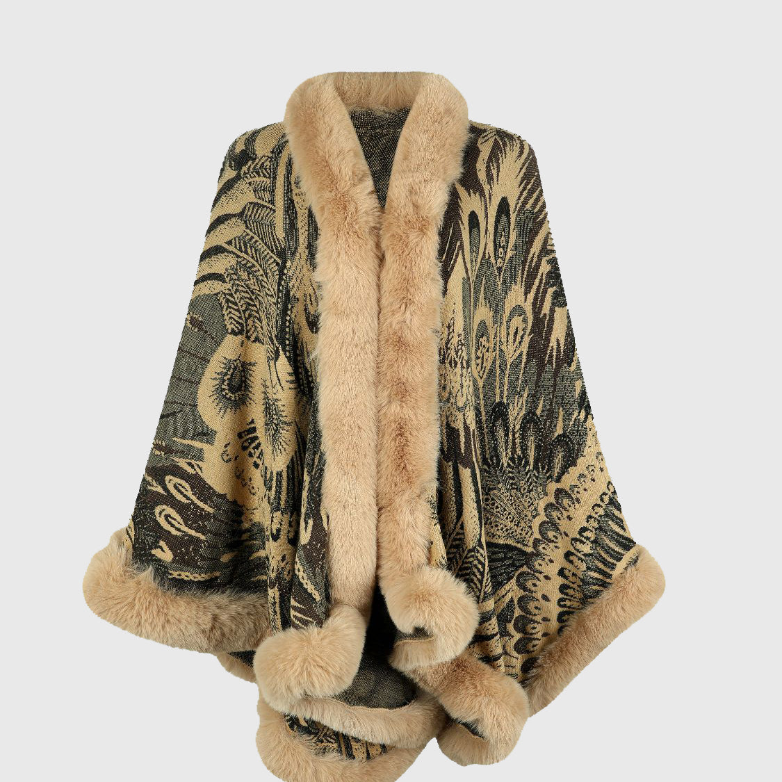 Printed Open Front Poncho