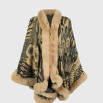 Printed Open Front Poncho