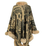 Printed Open Front Poncho