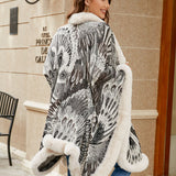 Printed Open Front Poncho