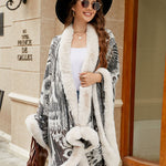 Printed Open Front Poncho