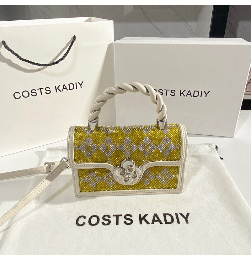 Party Wedding Rhinestones Diamond Evening Clutch Bag Luxury Design Shiny Chain Bling Purse Women Handbag Shoulder Crossbody Bag