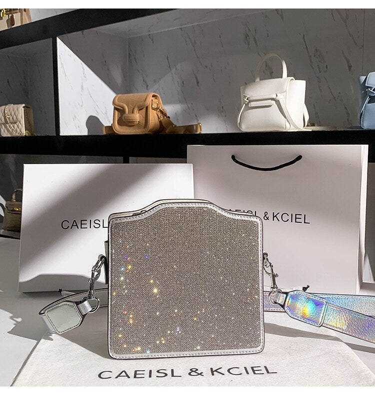 Party Wedding Rhinestones Diamond Evening Clutch Bag Luxury Design Shiny Chain Bling Purse Women Handbag Shoulder Crossbody Bag