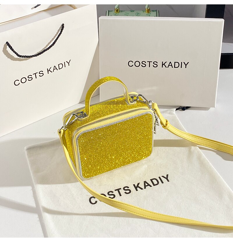 Party Wedding Rhinestones Diamond Evening Clutch Bag Luxury Design Shiny Chain Bling Purse Women Handbag Shoulder Crossbody Bag