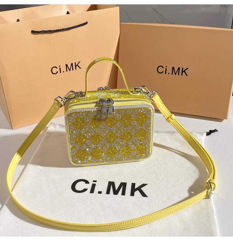 Party Wedding Rhinestones Diamond Evening Clutch Bag Luxury Design Shiny Chain Bling Purse Women Handbag Shoulder Crossbody Bag