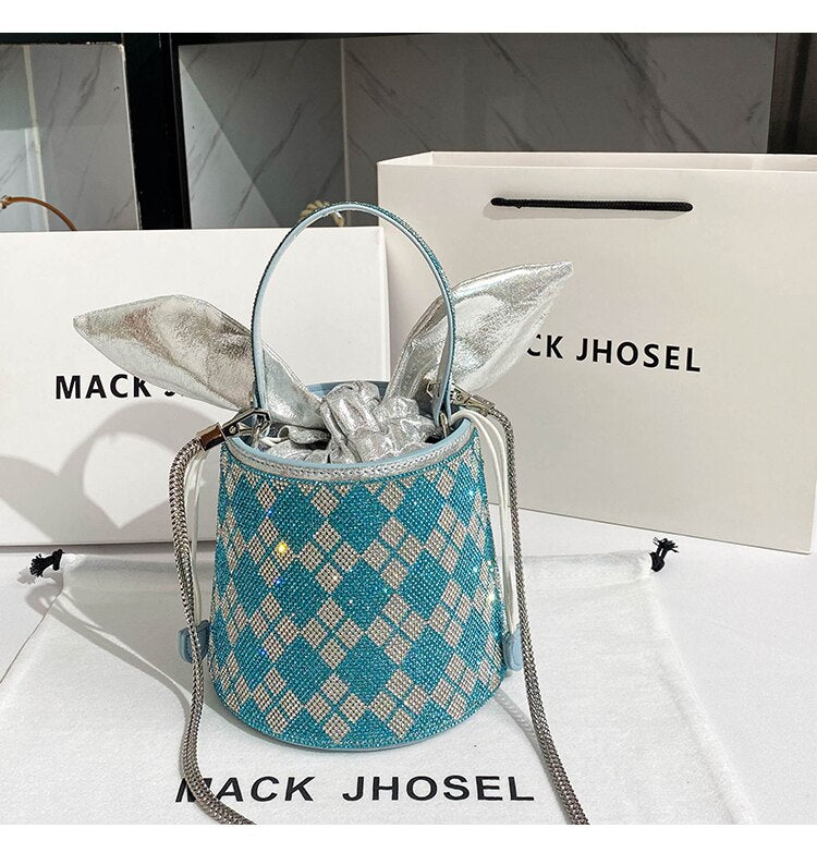 Party Wedding Rhinestones Diamond Evening Clutch Bag Luxury Design Shiny Chain Bling Purse Women Handbag Shoulder Crossbody Bag