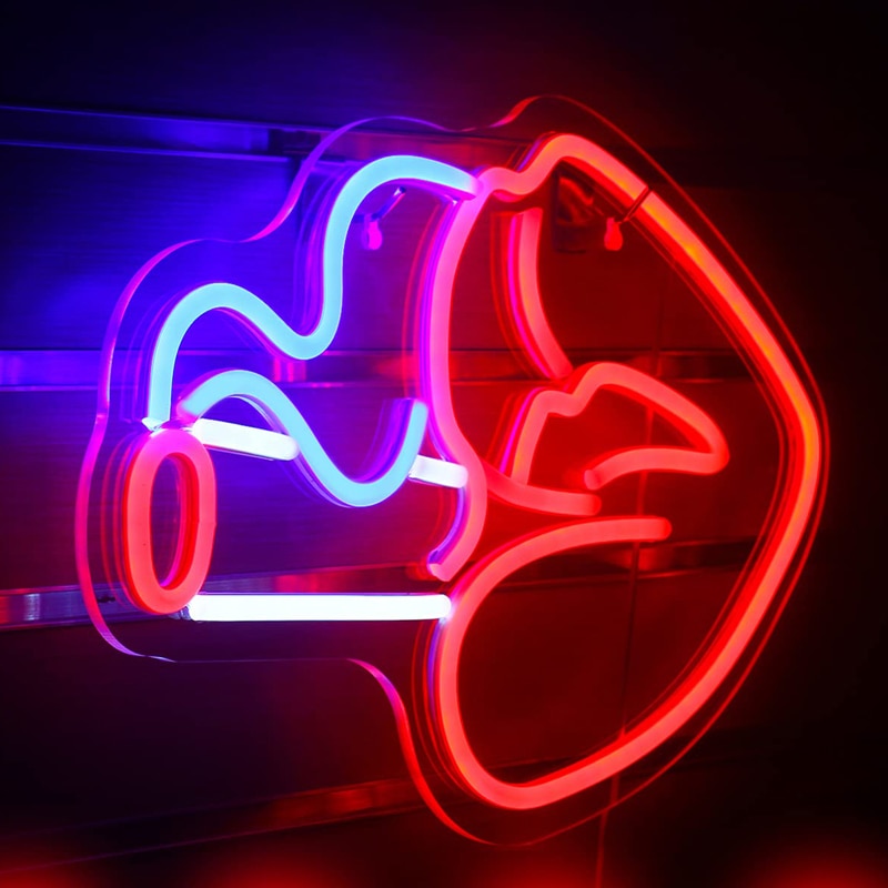 LED Smoking Lips Neon Light USB Powered Sexy Lips for Bar Pub Party Wall Bedroom Art Decor Room Decoration Night Light