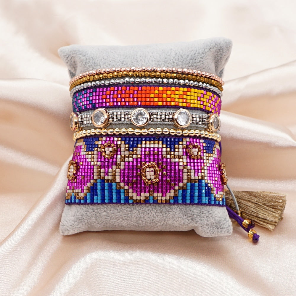 Boho Handmade Woven Bracelet Set