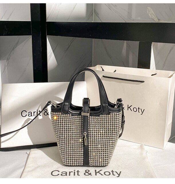 Party Wedding Rhinestones Diamond Evening Clutch Bag Luxury Design Shiny Chain Bling Purse Women Handbag Shoulder Crossbody Bag