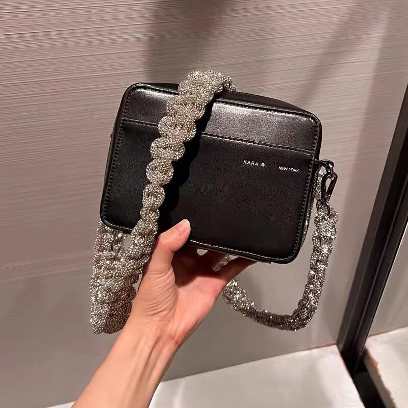 Party Wedding Rhinestones Diamond Evening Clutch Bag Luxury Design Shiny Chain Bling Purse Women Handbag Shoulder Crossbody Bag