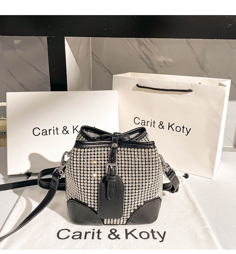Party Wedding Rhinestones Diamond Evening Clutch Bag Luxury Design Shiny Chain Bling Purse Women Handbag Shoulder Crossbody Bag