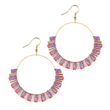 Long Beaded Tassel Earrings Ethnic Bohemia Style Handmade Colorized Seed Beads Statement Drop Earrings Luxury Gift for Women