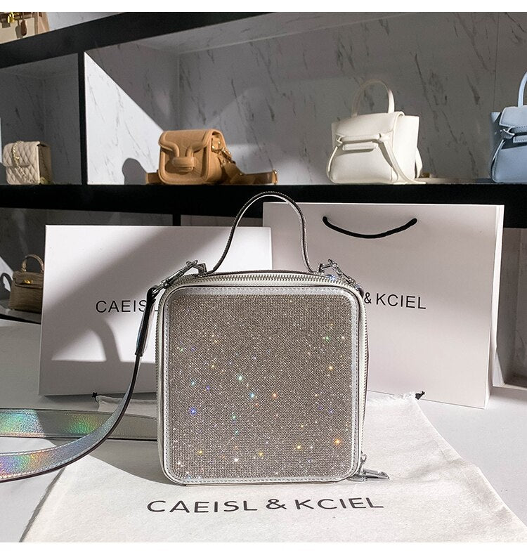 Party Wedding Rhinestones Diamond Evening Clutch Bag Luxury Design Shiny Chain Bling Purse Women Handbag Shoulder Crossbody Bag