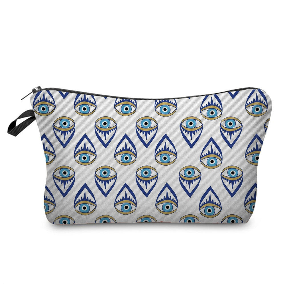 Turkish Blue Evil Eye Portable Women Travel Storage Bag Small Toiletry Organizer Cosmetic Bag Waterproof Female Lucky Makeup Bag