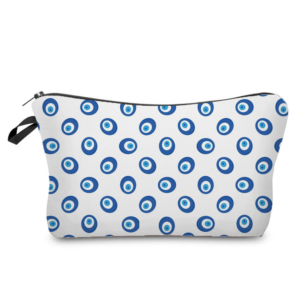 Turkish Blue Evil Eye Portable Women Travel Storage Bag Small Toiletry Organizer Cosmetic Bag Waterproof Female Lucky Makeup Bag