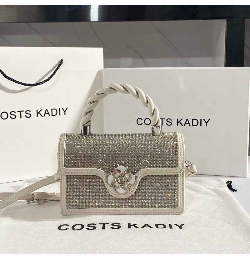 Party Wedding Rhinestones Diamond Evening Clutch Bag Luxury Design Shiny Chain Bling Purse Women Handbag Shoulder Crossbody Bag