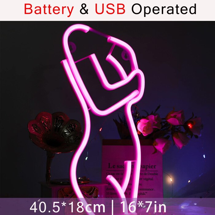 LED Lady Led Neon Sign Lights Wall Hanging Bar Pub Decor Artwork Night Light Neon Bulbs Lamp Bedroom Decoration Lighting
