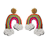 Long Beaded Tassel Earrings Ethnic Bohemia Style Handmade Colorized Seed Beads Statement Drop Earrings Luxury Gift for Women