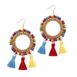 Long Beaded Tassel Earrings Ethnic Bohemia Style Handmade Colorized Seed Beads Statement Drop Earrings Luxury Gift for Women