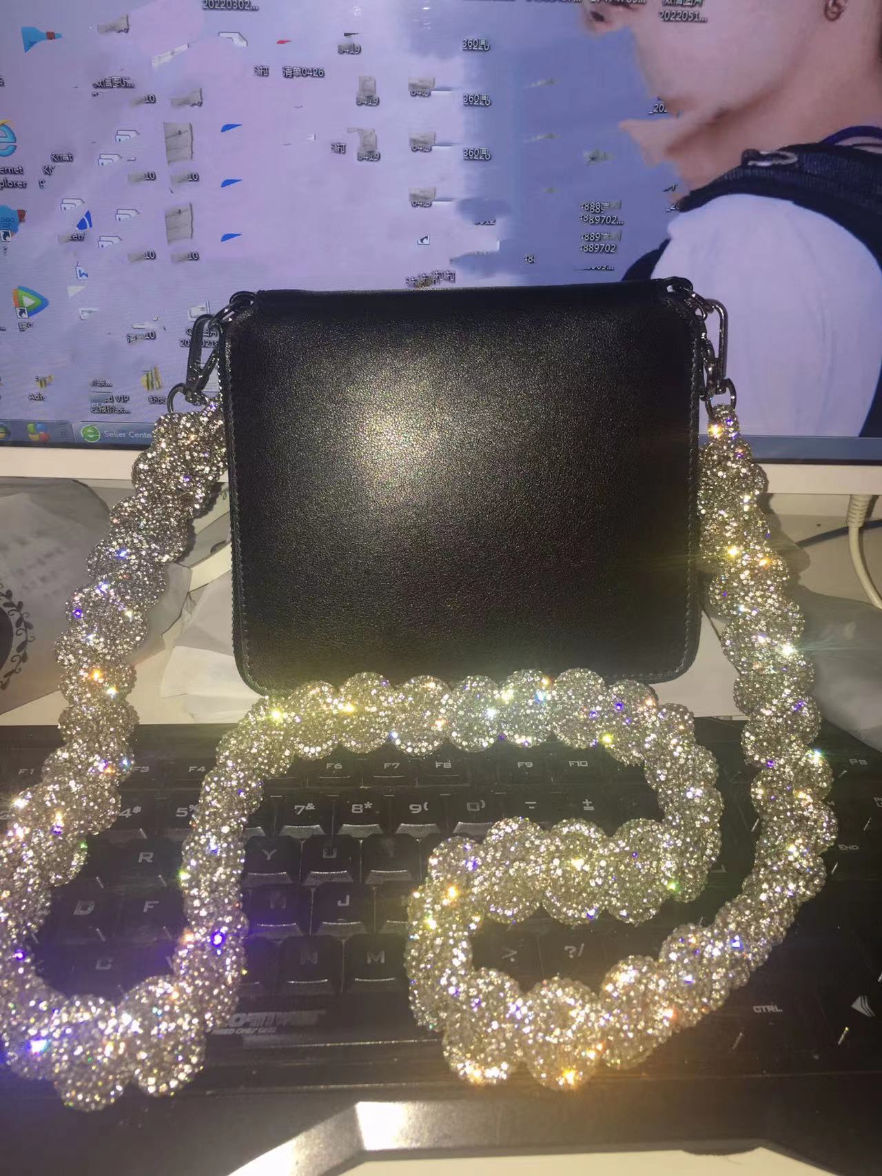 Party Wedding Rhinestones Diamond Evening Clutch Bag Luxury Design Shiny Chain Bling Purse Women Handbag Shoulder Crossbody Bag