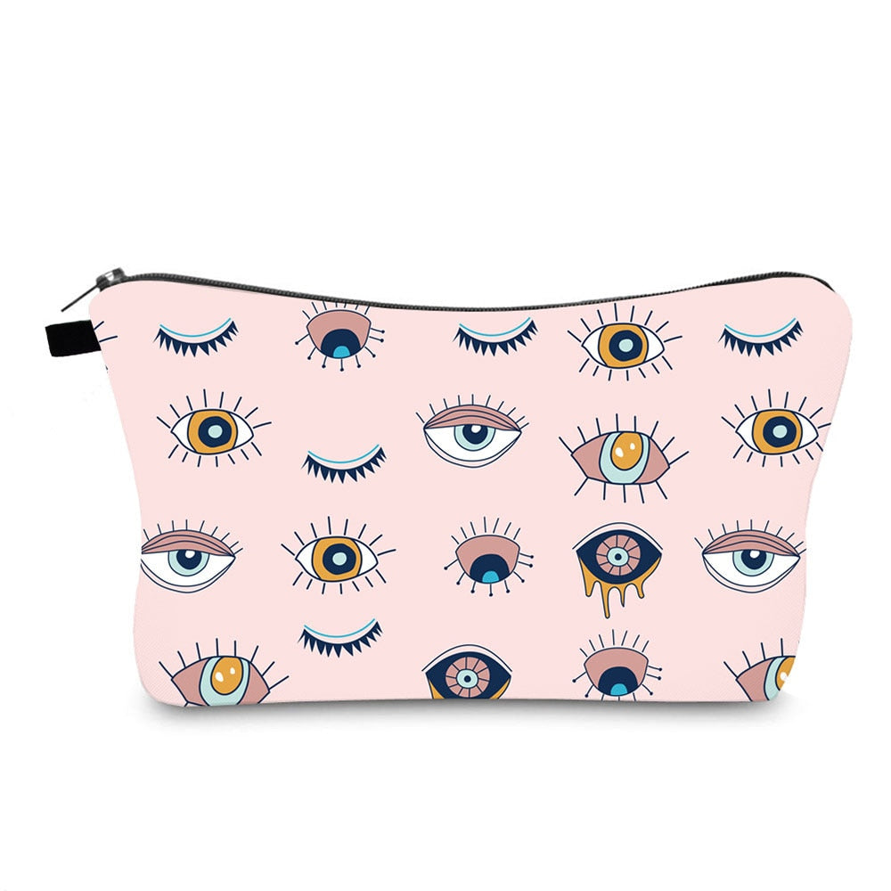 Turkish Blue Evil Eye Portable Women Travel Storage Bag Small Toiletry Organizer Cosmetic Bag Waterproof Female Lucky Makeup Bag