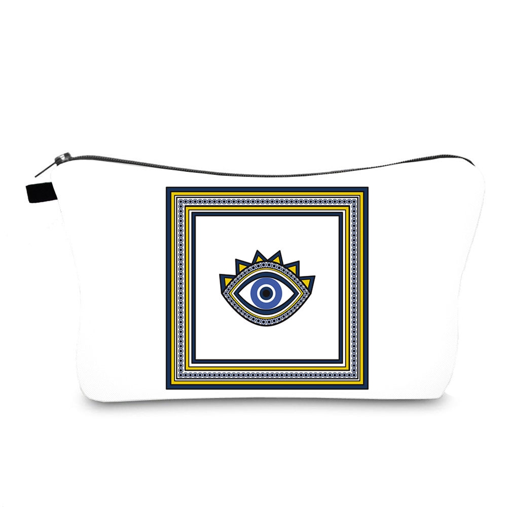 Turkish Blue Evil Eye Portable Women Travel Storage Bag Small Toiletry Organizer Cosmetic Bag Waterproof Female Lucky Makeup Bag