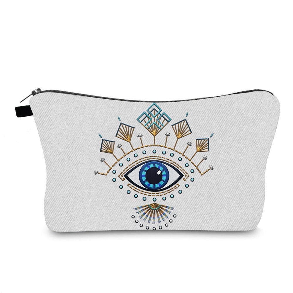 Turkish Blue Evil Eye Portable Women Travel Storage Bag Small Toiletry Organizer Cosmetic Bag Waterproof Female Lucky Makeup Bag