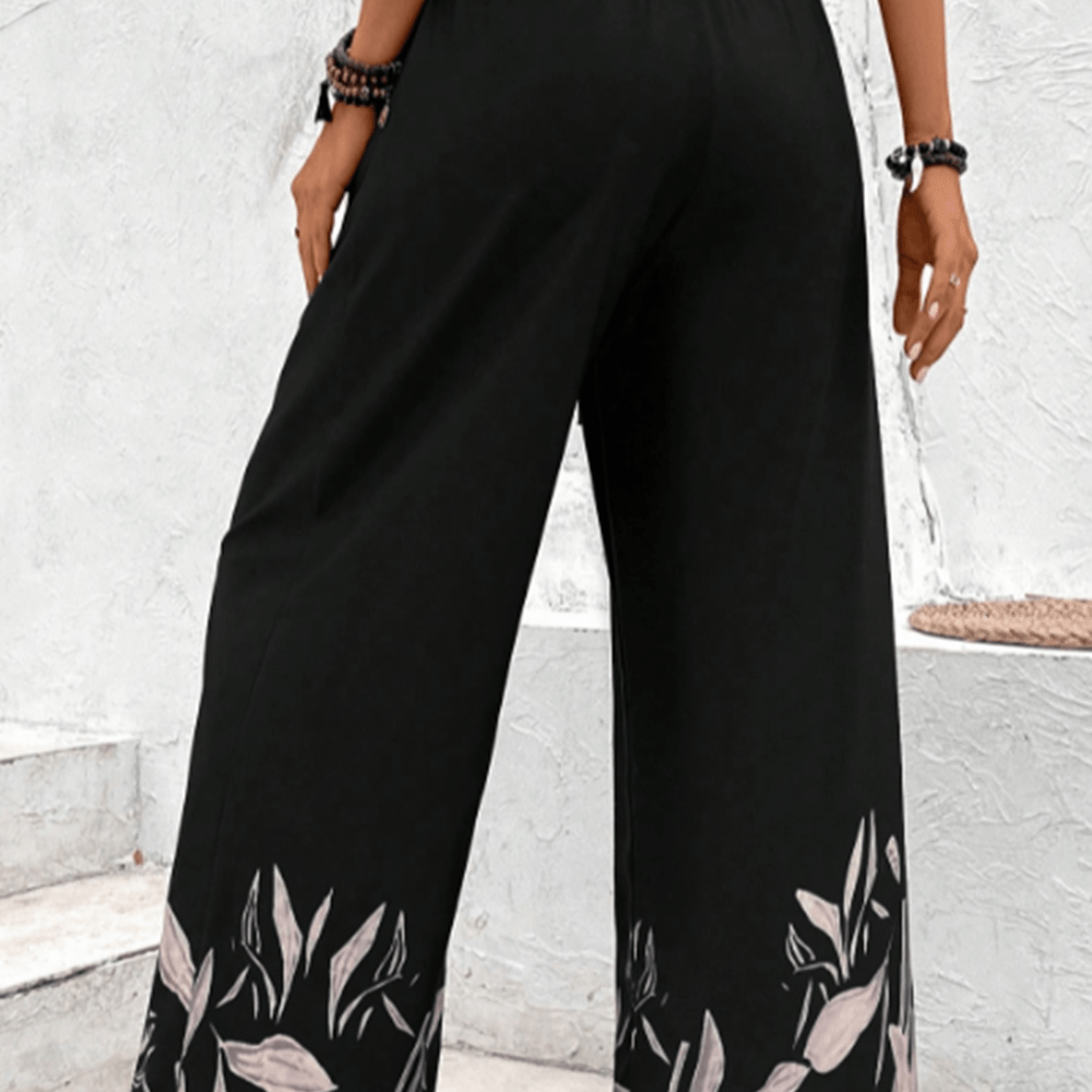Drawstring High Waist Relax Fit Long Pants