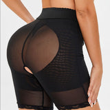 High-Waisted Lace Trim Shaping Shorts