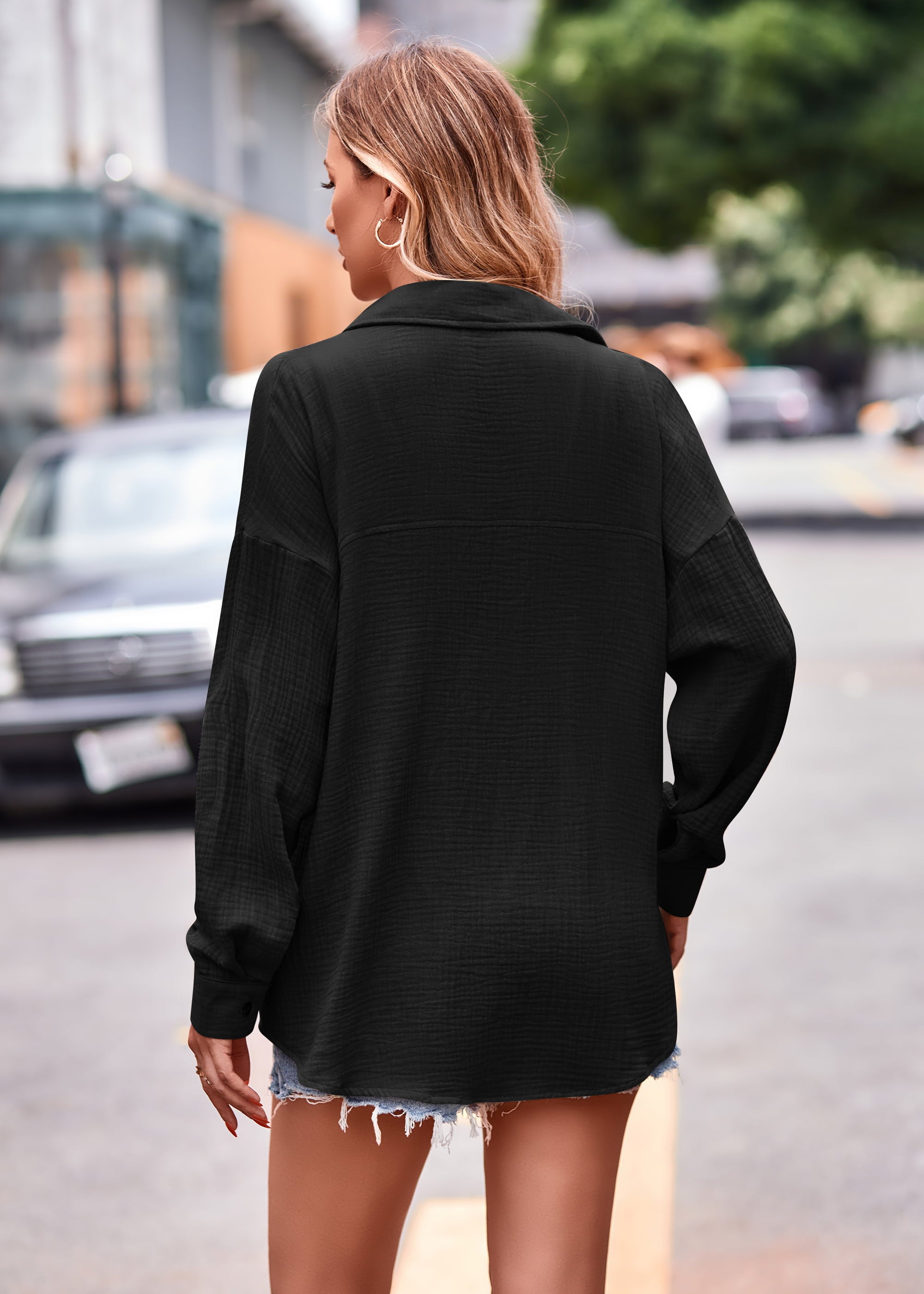 Textured Dropped Shoulder Shaket