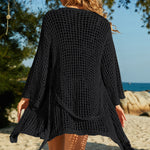 Tie-Waist Openwork Crochet Cover Up