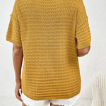 Yellow Short Sleeve Knit Top