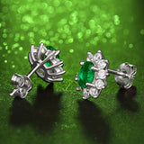 1 Carat Emerald Stud Earrings