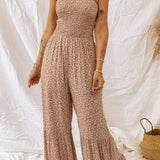 Floral Spaghetti Strap Wide Leg Jumpsuit