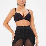 High-Waisted Lace Trim Shaping Shorts