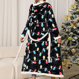 Tie Waist Hooded Robe
