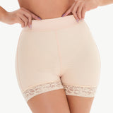 Pull-On Lace Trim Shaping Shorts