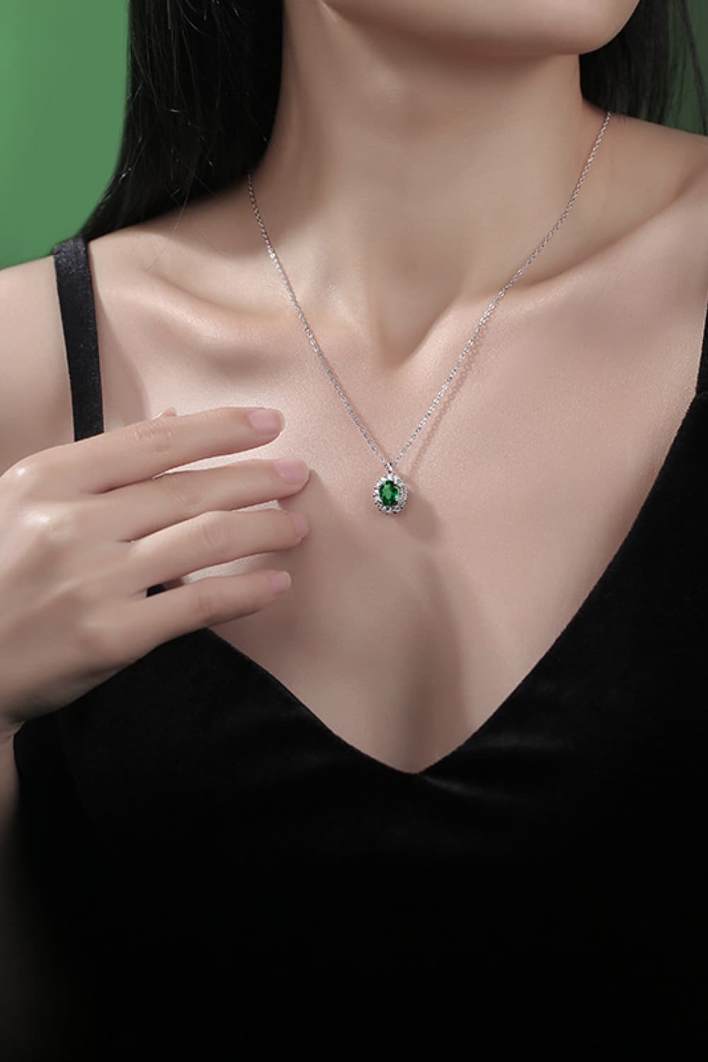 Emerald 925 Sterling Silver Necklace