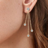 Moissanite Layered Chain Earrings