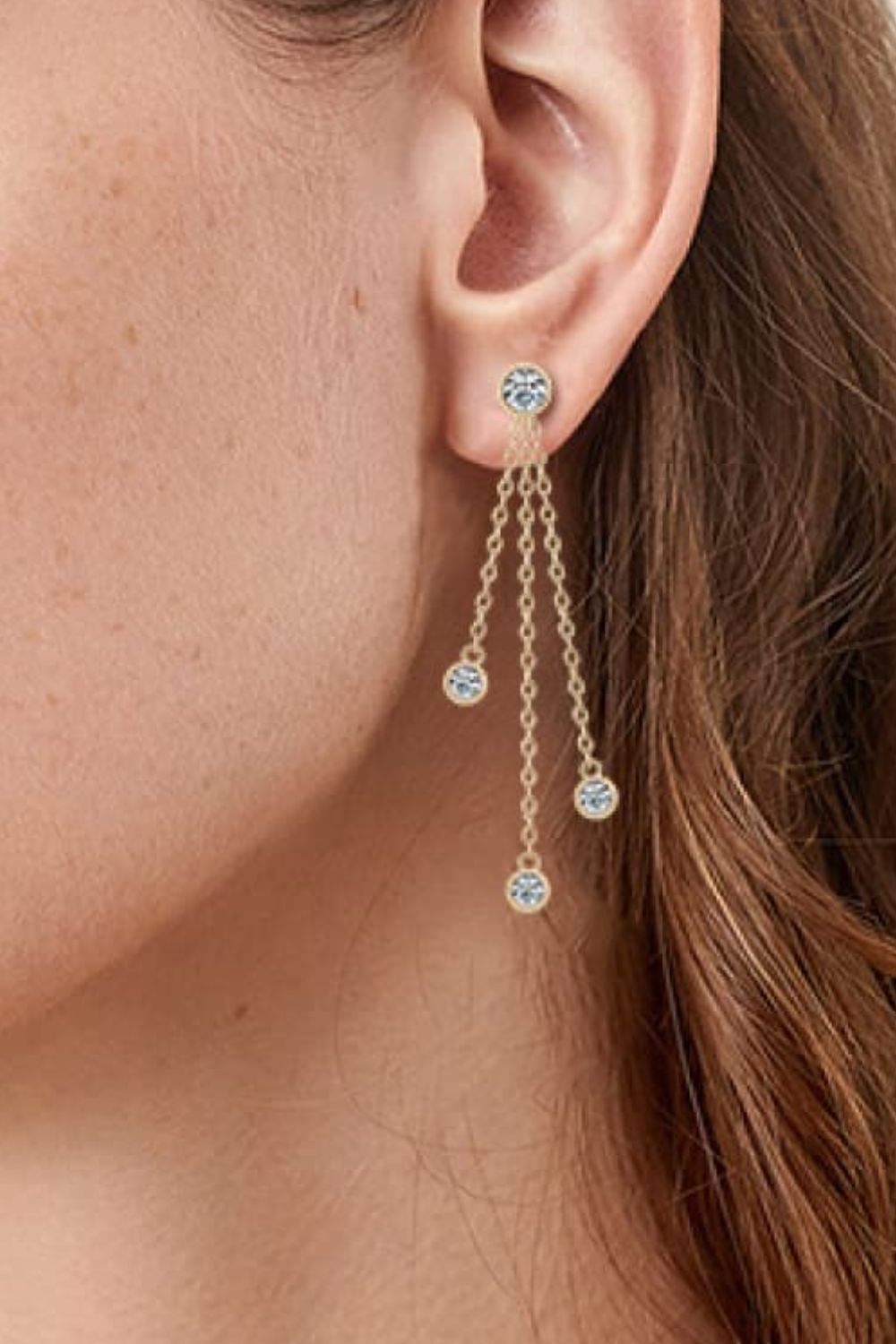 Moissanite Layered Chain Earrings