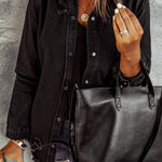 Distressed Snap Down Denim Jacket